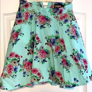 Mint Floral Skirt